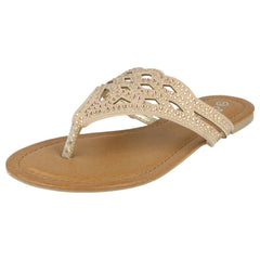 Ladies Savannah Jewelled Toe Post Sandals