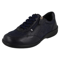 Ladies DB Shoes Wide Fit With Stretch Casual Lace Up/Zip Shoes Wayfaring