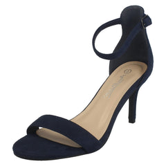Ladies Anne Michelle High Heeled Buckle Ankle Strap Evening Sandals F12108