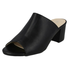Ladies Anne Michelle Chunky Heel Mule Sandals F10664