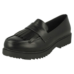 Ladies Spot On Frill Detailed Loafers F90093
