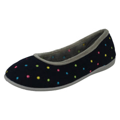 Ladies Padders Casual Slip On Textile Slippers - Ballerina