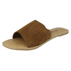 Ladies Leather Collection Flat Mule Sandals
