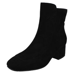Ladies Spot On Mid Heel Ankle Boots F51095