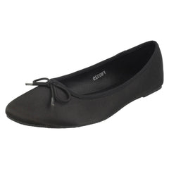 Ladies Spot On Satin Ballerinas