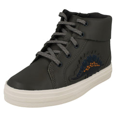 Childrens Clarks Animal Detailed Lace Up Ankle Boots Nova City