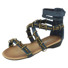 Girls Spot On Zip Up Sandals