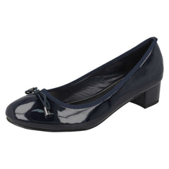 Ladies Spot On Mid Heel Court Shoes F9814