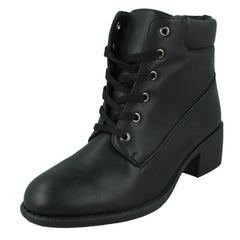 Ladies Spot On Lace Up Ankle Boot