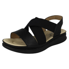 Ladies Eaze Slip On Elasticated Summer Sandals F12107