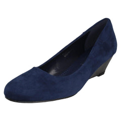 Ladies Spot On Low Wedge Court Shoes