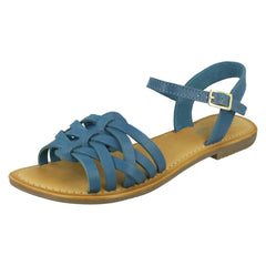 Ladies Leather Collection Flat Strappy Sandals F00200