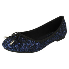 Ladies Anne Michelle Glittery Ballerina Shoes