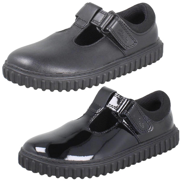 Girls Clarks Classic T-Bar School Shoes Cove Hope