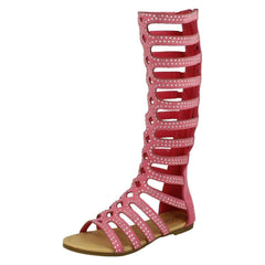 Girls Spot On Knee High Gladiator Sandals