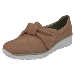 Ladies Rieker Bow Detailed Heeled Shoes 537Q4