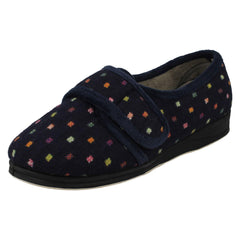 Ladies Padders Wide Fitting Hook & Loop Slippers Lotty