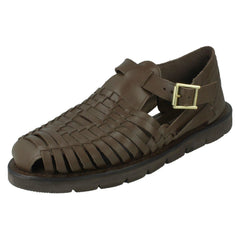 Mens Leather Collection Flat Weaved Sandals A0051