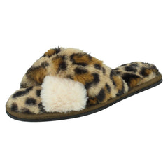 Ladies Spot On Fluffy Mule Slippers X2122