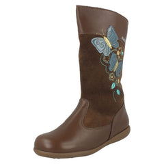 Girls Aqua Rite by Startrite Mid Calf Decorative Boots Aqua Flutter