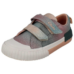 Girls Clarks Glittery Doodle Foxing Brill T