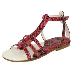 Girls Cutie Snake Print Gladiator Sandal
