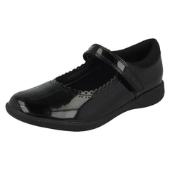 Girls Clarks Scalloped Edge Mary Jane School Shoes Etch Pure K
