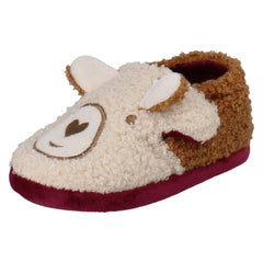 Childrens Clarks Print Detailed Slippers - Fluffy Snug T