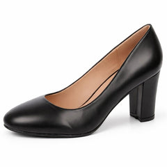 Ladies Spot On High Block Heel Court Shoe F90126