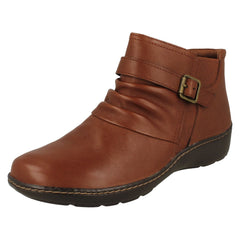Ladies Clarks Buckle Detailed Ankle Boots Cora Rouched
