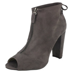 Ladies Spot On Peep Toe Ankle Boots