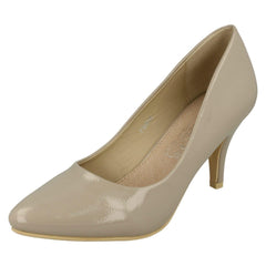 Ladies Spot On Patent Court Shoes