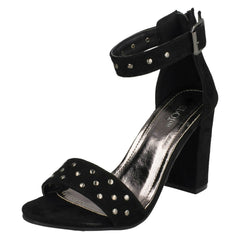 Ladies Spot On Mid Chunky Heel Sandals
