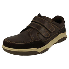 Mens Hush Puppies Cushioned Insole Hook & Loop Shoes Fabian Double Strap