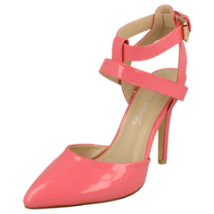 Ladies Anne Michelle High Heel Ankle Strap Court Shoe