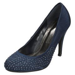 Ladies Anne Michelle Diamante Court Shoes