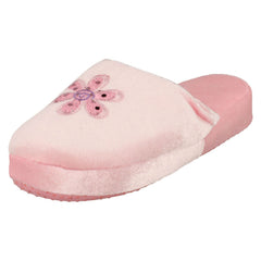 Ladies Spot On Flower Detailed Mule Slippers 20J4686