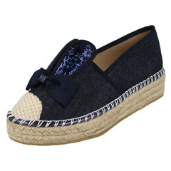 Ladies Spot On Bunny Ears Canvas Shoes F9982