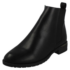 Ladies Spot On Low Heel Wide Fit Elastic Gussest Zip Ankle Boots F51195