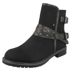 Ladies Spot On Low Heel Ankle Boots F50708