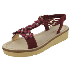 Ladies Savannah Flower Beaded Sandals