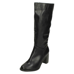 Ladies Spot On Knee High Heeled Boots