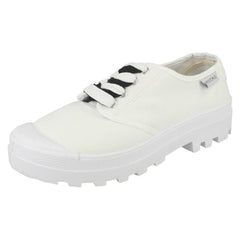 Ladies Red Tag Flat Lace Up Trainers