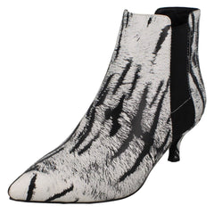 Ladies Spot On Animal Print Ankle Boots F51118