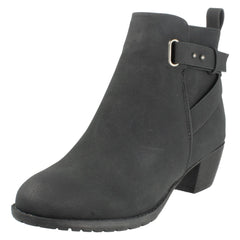Ladies Spot On Wide Fit Zip Up Ankle Boots F51258