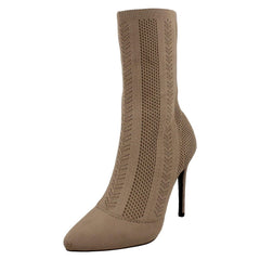 Ladies Anne Michelle High Heel Knitted Calf Boots
