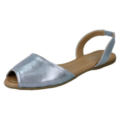 Ladies Spot On Flat Slingback Mule Sandals