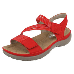 Ladies Rieker Casual Hook and Loop Strap Sandals 64870