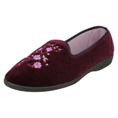 Ladies Rosebank Embroided Flowers Detailed Slippers Racheal