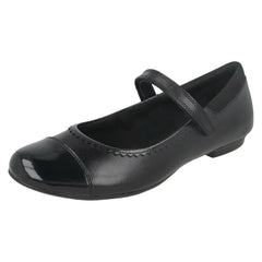 Girls Bootleg By Clarks Patent Toe Cap School Shoes Tizz Ace